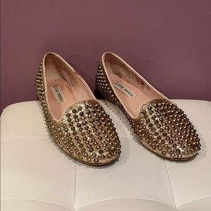 Steve Madden gold studded loafers
